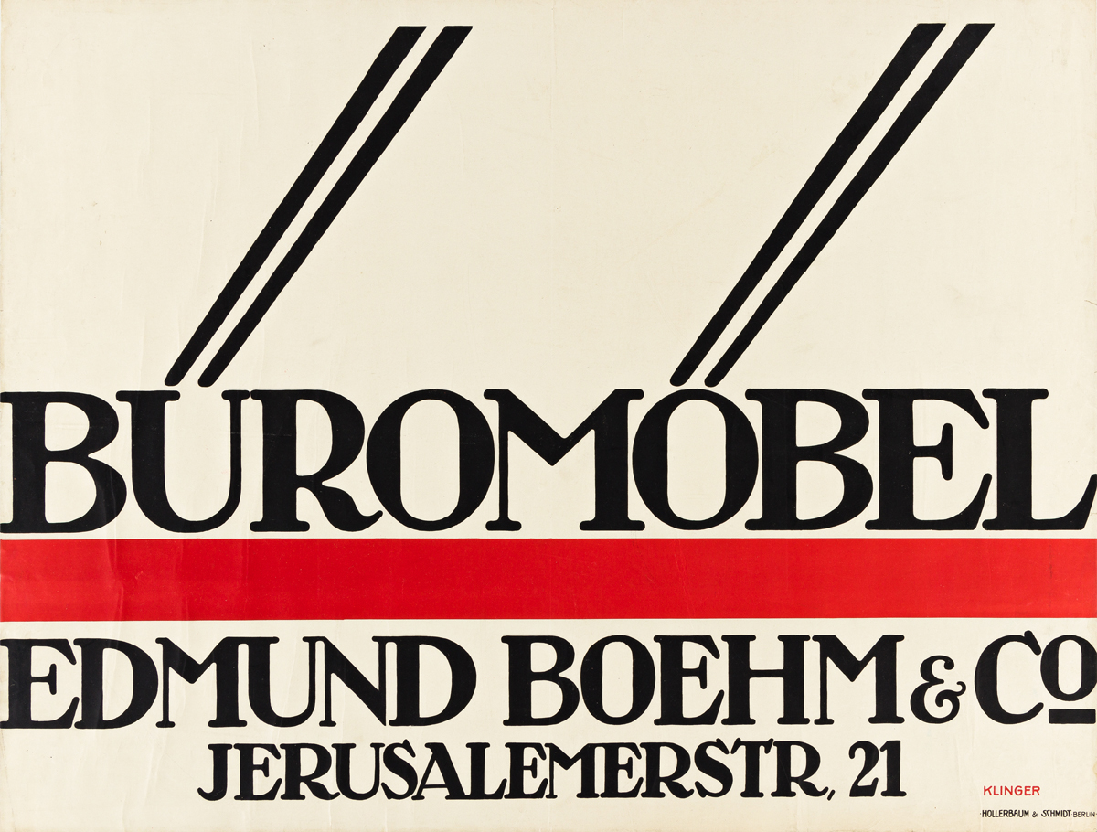 JULIUS KLINGER (1876-1942).  BÜROMÖBEL / EDMUND BOEHM & CO. 1910. 28¼x35 inches, 71¾x89 cm. Hollerbaum & Schmidt, Berlin.
